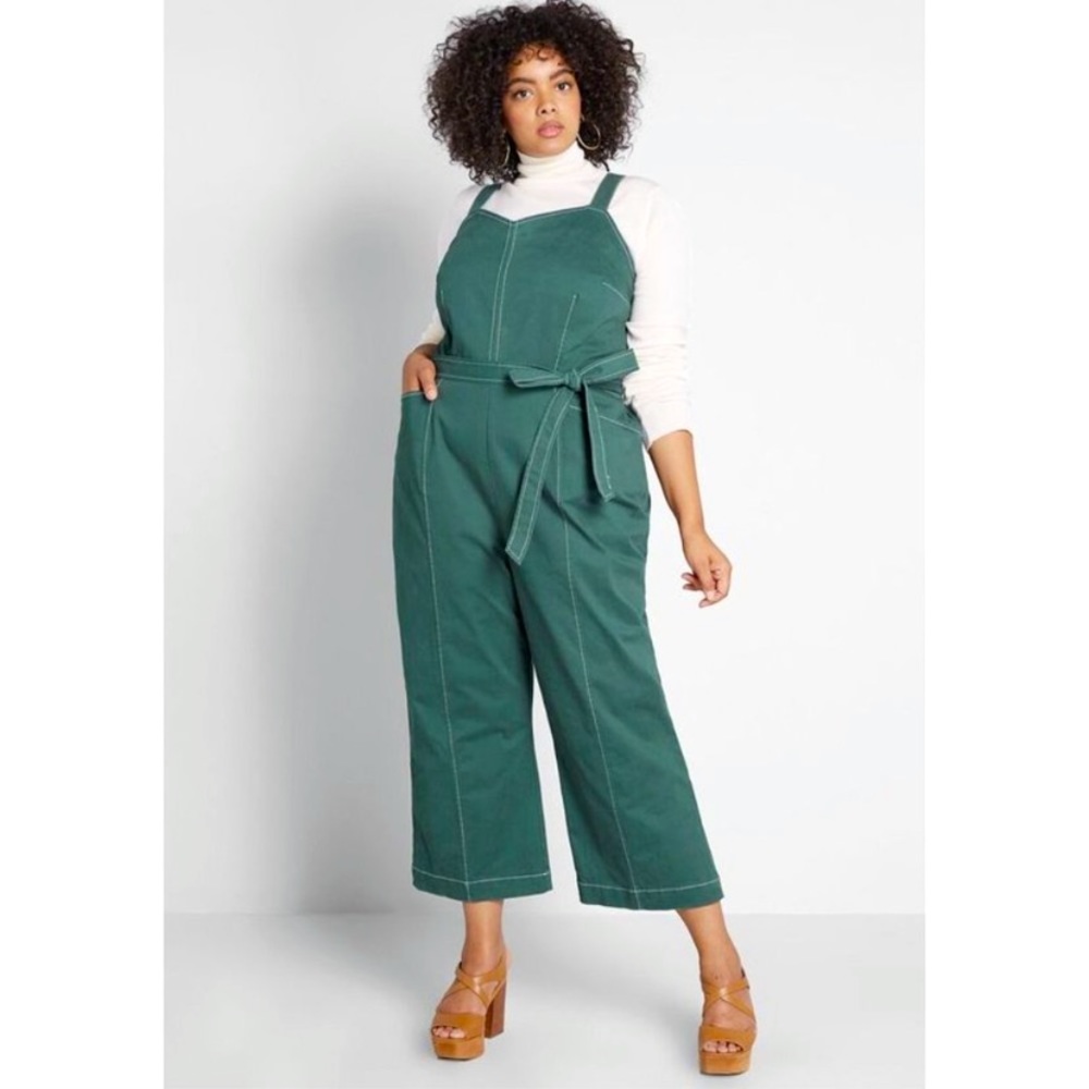 NWT!  Modcloth Green Jumpsuit.  Medium and Large